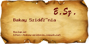Bakay Szidónia névjegykártya